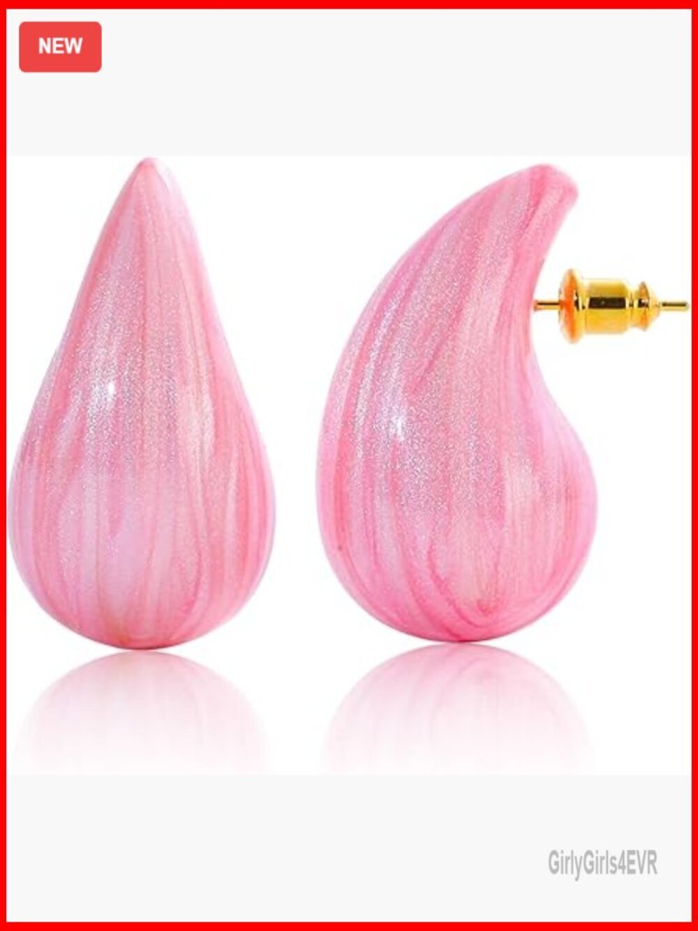 Hypoallergenic Gold Plated Teardrop Dangle Earrings, 30mm Chunky Statement